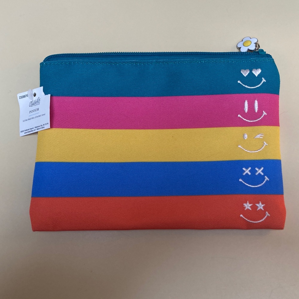Fiddlestix brand 
Smiley, Colorful Accessory Pouch NWT